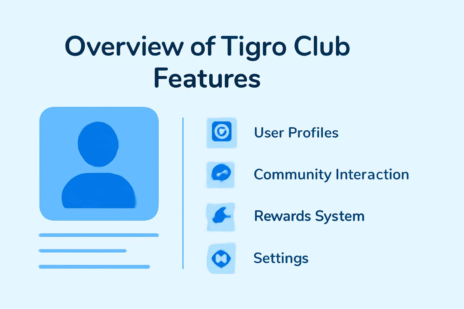 Visual representation of Tigro Club features in a high-tech setting.