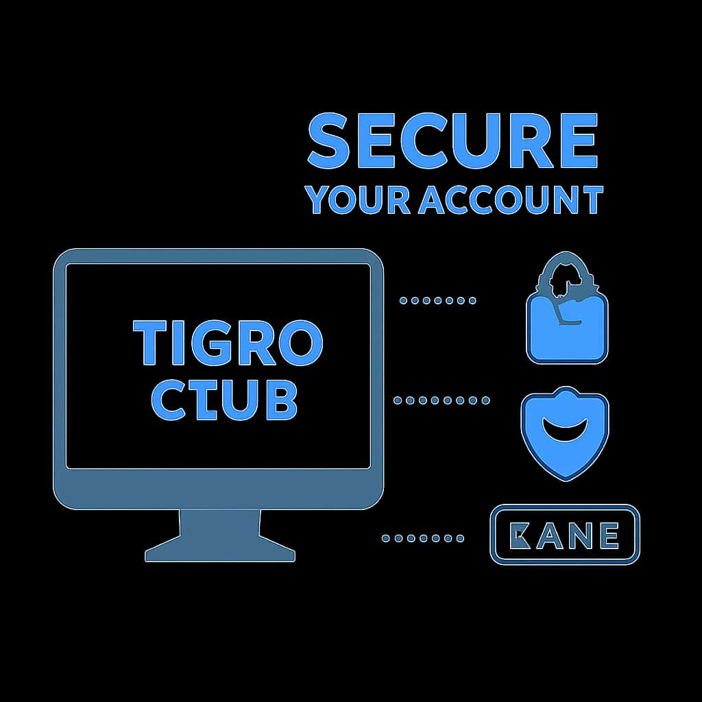 A diagram explaining account security measures for Tigro Club.